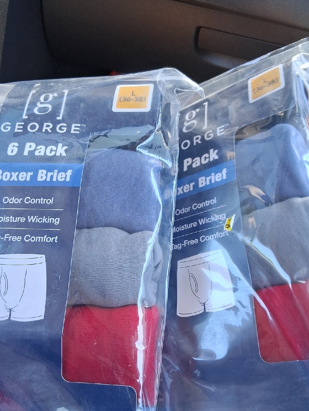 20.00George Men's Boxer Briefs Bundle Blue, Gray, Red Assortment